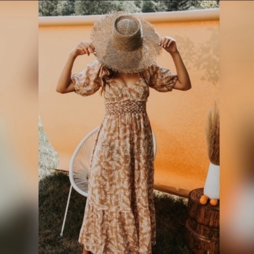Free People Dress Midi Ellie Neutral